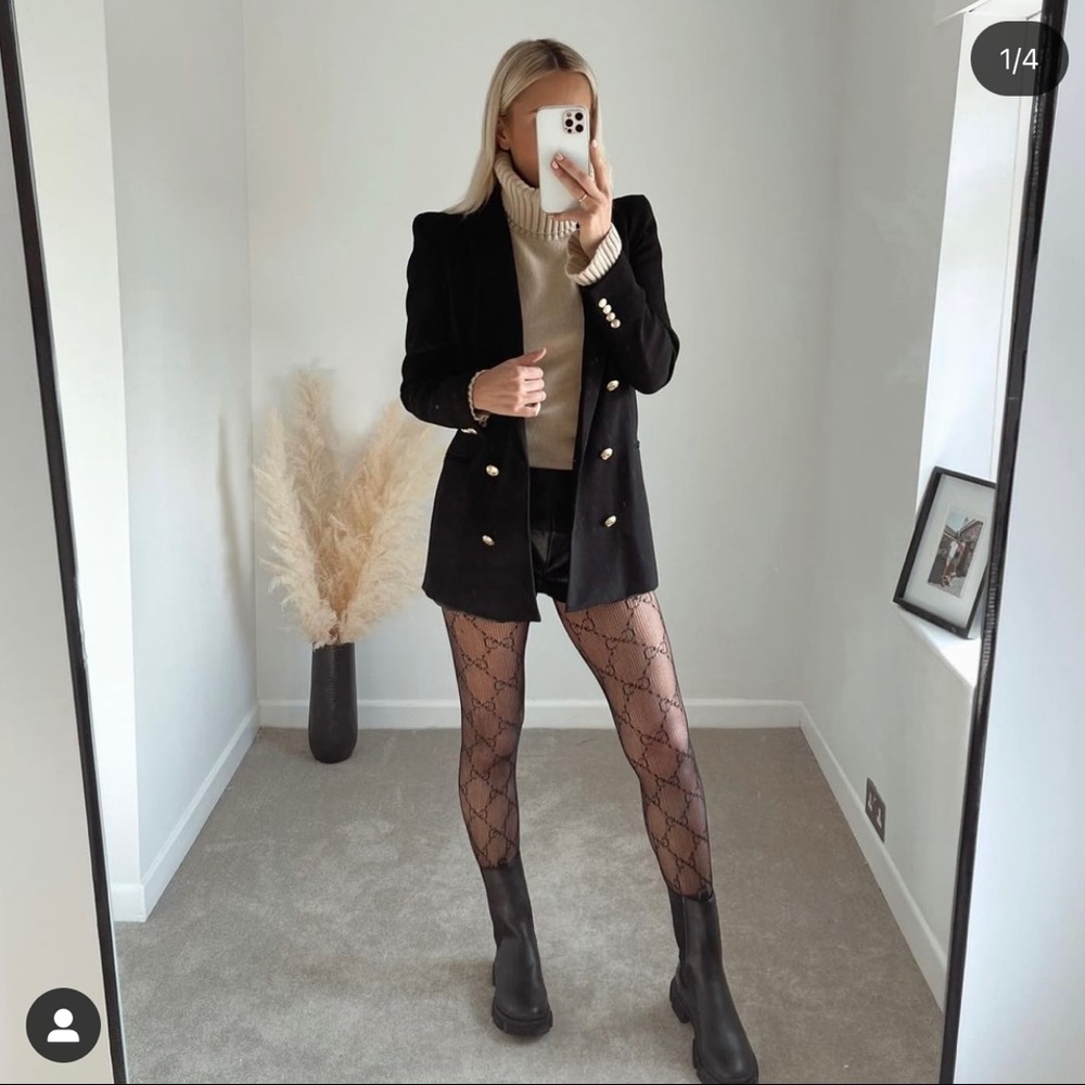 NWT Zara Shoulder Pad Double Breasted Blazer - Picture 9 of 11